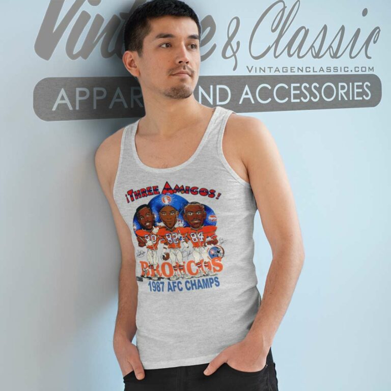 1987 Afc Champions Denver Broncos Three Amigos Tank Top Racerback 1987 Afc Champions Denver Broncos Three Amigos Tank Top Racerback
