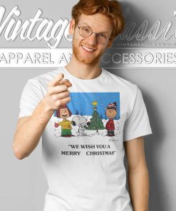 1987 Peanuts We Wish You A Merry Christmas T Shirt