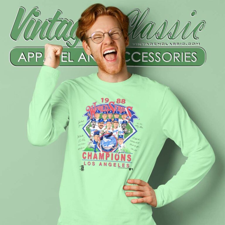 1988 Los Angeles Dodgers World Series Champions Caricature Long Sleeve Tee 1988 Los Angeles Dodgers World Series Champions Caricature Long Sleeve Tee