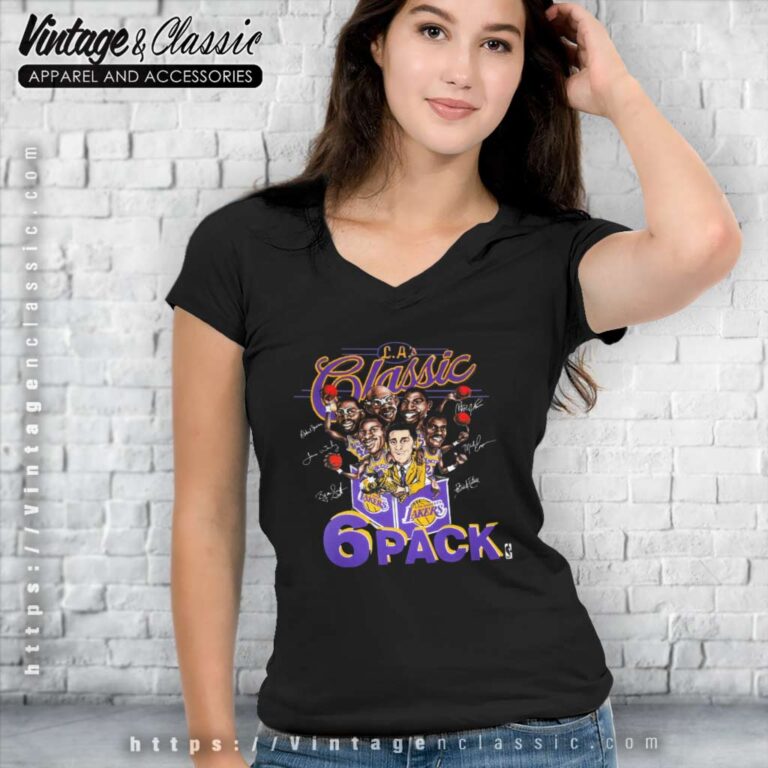 1988 Los Angeles Lakers Classic 6 Pack V Neck TShirt 1988 Los Angeles Lakers Classic 6 Pack V Neck TShirt