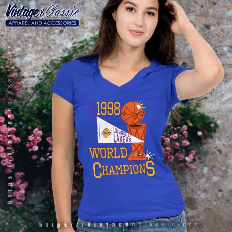 1988 Los Angeles Lakers World Champions V Neck TShirt 1988 Los Angeles Lakers World Champions V Neck TShirt