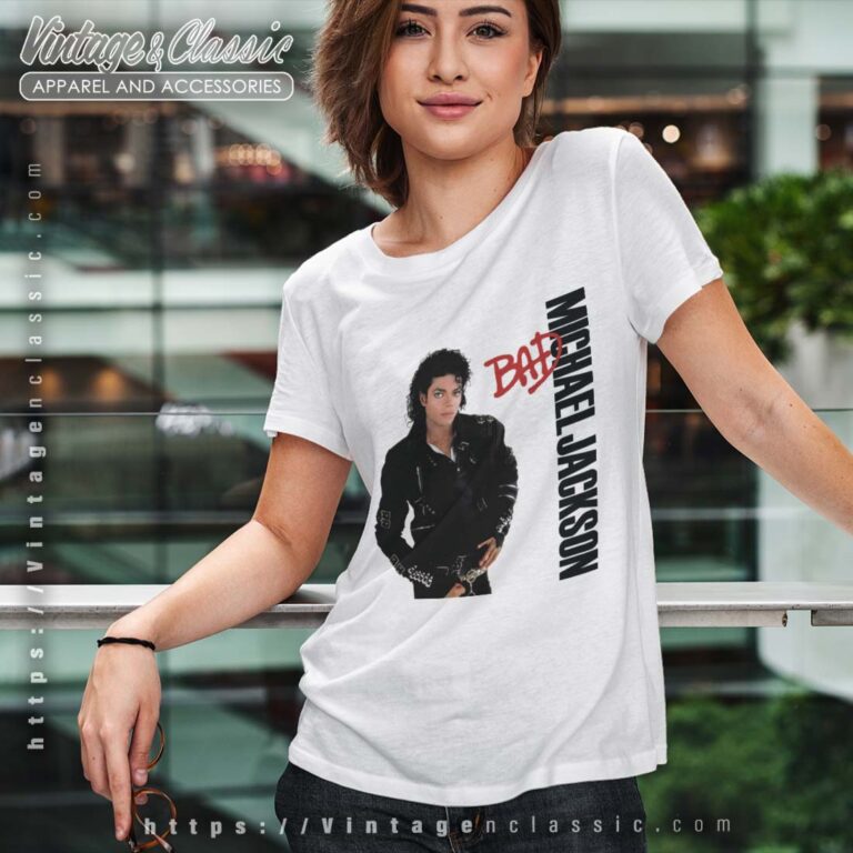 1988 Michael Jackson Bad album Tshirt Women 1988 Michael Jackson Bad album Tshirt Women