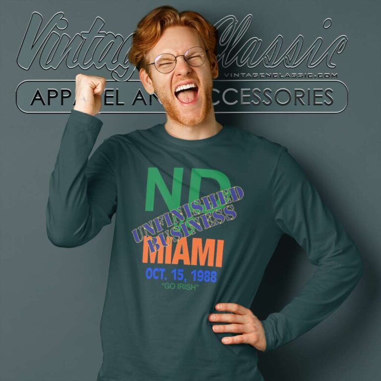 1988 Notre Dame Vs Miami Football Long Sleeve Tee 1988 Notre Dame Vs Miami Football Long Sleeve Tee