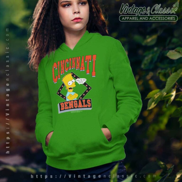 1990 Bart Simpson Cincinnati Bengals Hoodie 1990 Bart Simpson Cincinnati Bengals Hoodie