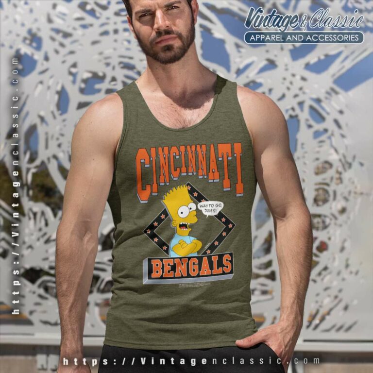 1990 Bart Simpson Cincinnati Bengals Tank Top Racerback 1990 Bart Simpson Cincinnati Bengals Tank Top Racerback