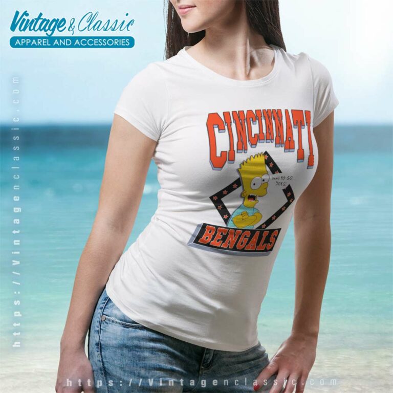 1990 Bart Simpson Cincinnati Bengals Women TShirt 1990 Bart Simpson Cincinnati Bengals Women TShirt