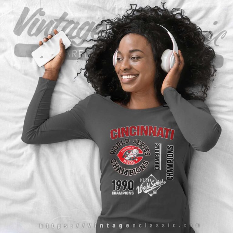 1990 Cincinnati Reds World Series Champion Long Sleeve Tee 1990 Cincinnati Reds World Series Champion Long Sleeve Tee