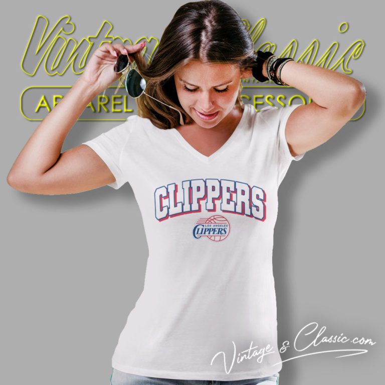 1990s Los Angeles Clippers V Neck TShirt 1990s Los Angeles Clippers V Neck TShirt