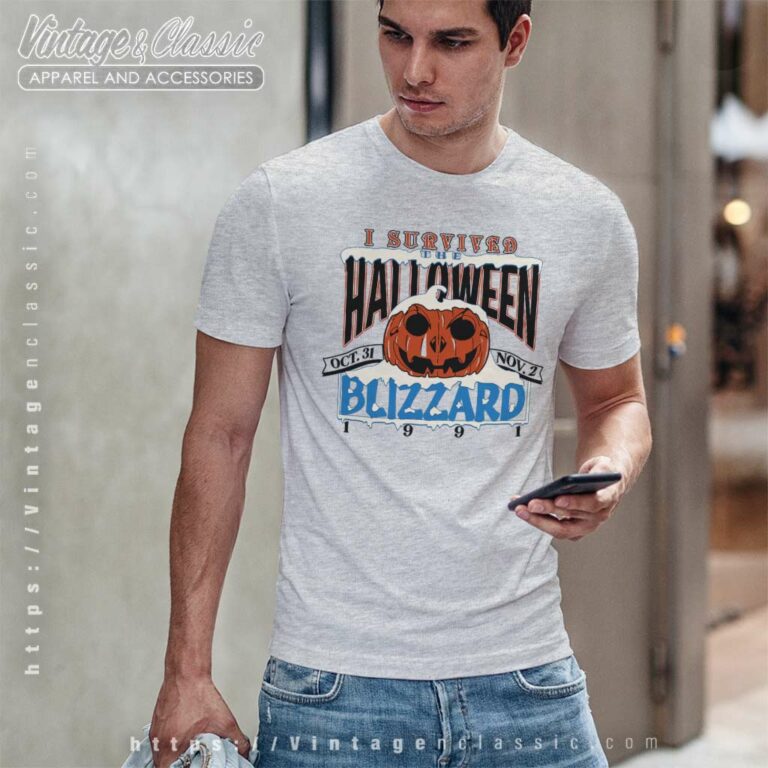 1991 I Survived Halloween Blizzard T Shirt 1991 I Survived Halloween Blizzard T Shirt