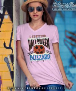 1991 I Survived Halloween Blizzard V Neck TShirt
