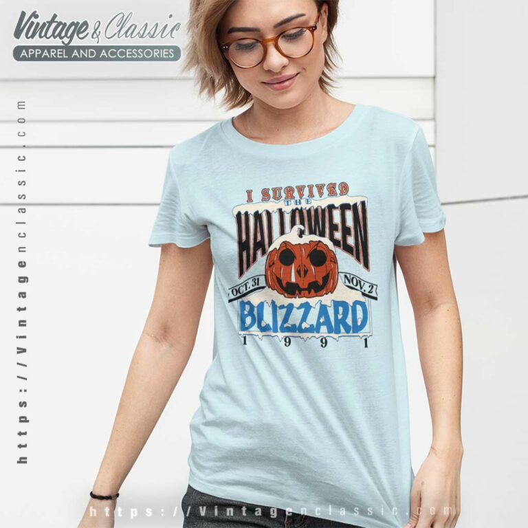 1991 I Survived Halloween Blizzard Women TShirt 1991 I Survived Halloween Blizzard Women TShirt