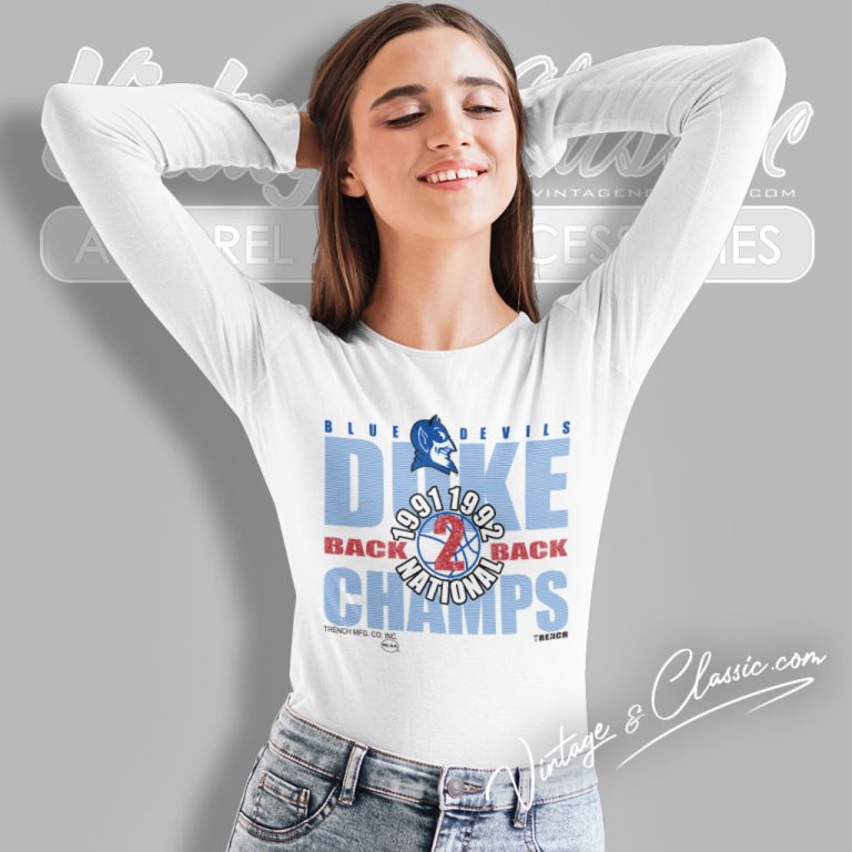 1992 Duke Blue Devils Basketball Long Sleeve Tee 1992 Duke Blue Devils Basketball Long Sleeve Tee