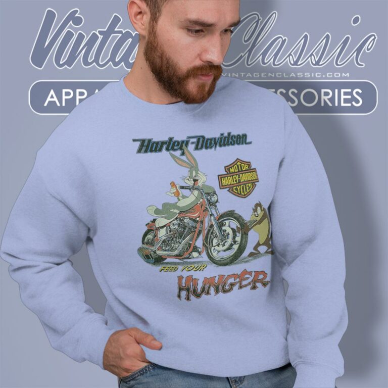 1993 Harley Davidson Looney Tunes Feed Your Hunger Sweatshirt 1993 Harley Davidson Looney Tunes Feed Your Hunger Sweatshirt