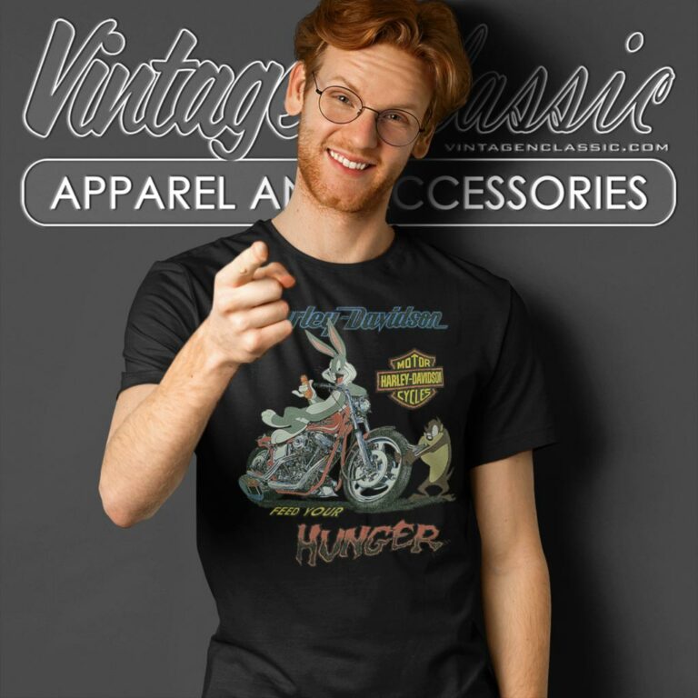 1993 Harley Davidson Looney Tunes Feed Your Hunger T Shirt 1993 Harley Davidson Looney Tunes Feed Your Hunger T Shirt