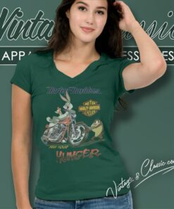1993 Harley Davidson Looney Tunes Feed Your Hunger V Neck TShirt