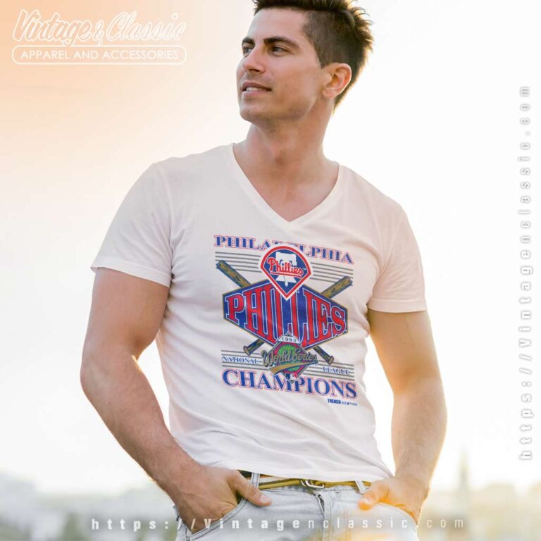 1993 National League Champions World Series Philadelphia Phillies V Neck TShirt 1993 National League Champions World Series Philadelphia Phillies V Neck TShirt