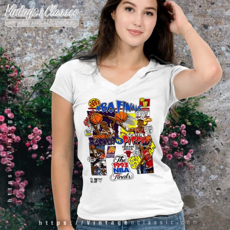 1993 Nba Finals Cartoon Strip V Neck 1993 Nba Finals Cartoon Strip V Neck