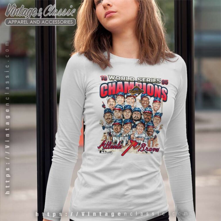 1995 World Champions Atlanta Braves Caricature Long Sleeve Tee 1995 World Champions Atlanta Braves Caricature Long Sleeve Tee