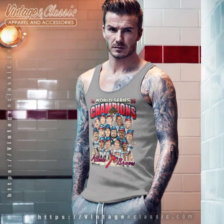 1995 World Champions Atlanta Braves Caricature Tank Top Racerback 1995 World Champions Atlanta Braves Caricature Tank Top Racerback