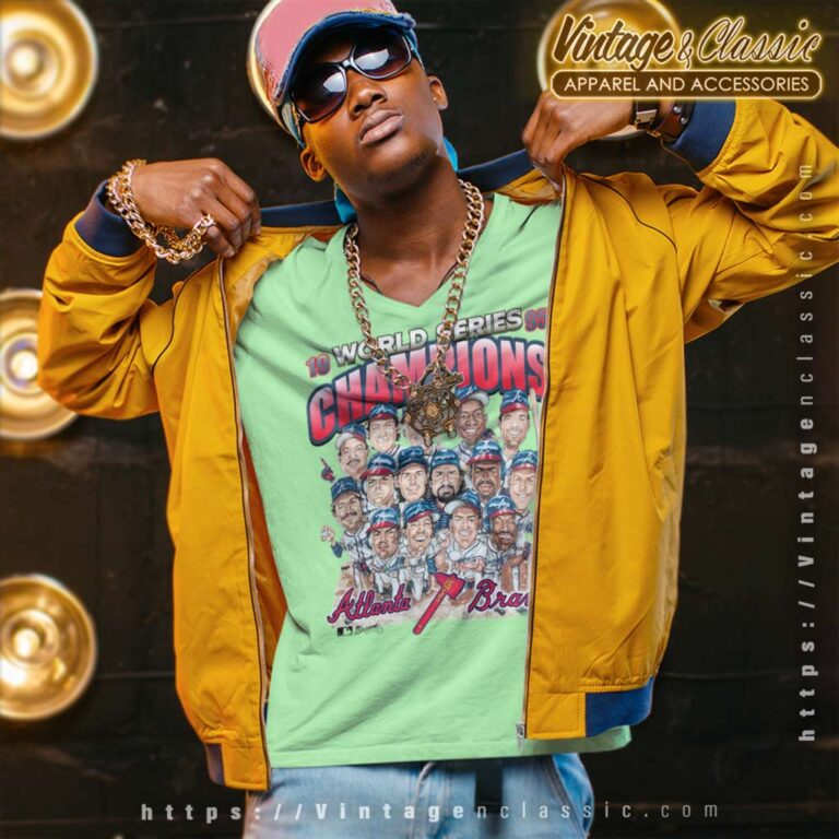 1995 World Champions Atlanta Braves Caricature V Neck TShirt 1995 World Champions Atlanta Braves Caricature V Neck TShirt