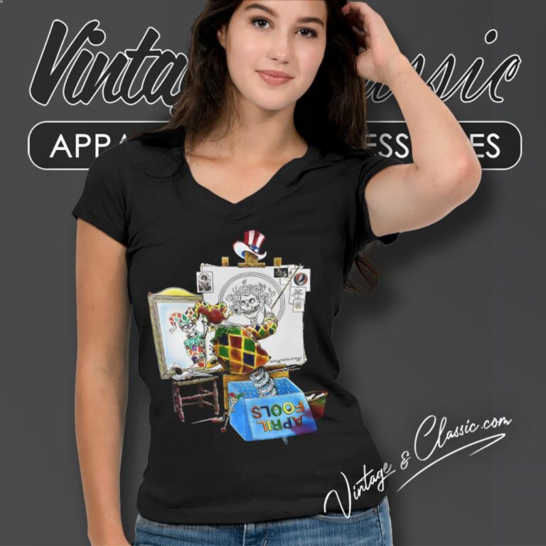 1996 Vintage Grateful Dead April Fools Norman Rockwell Shirt V Neck TShirt 1996 Vintage Grateful Dead April Fools Norman Rockwell Shirt V Neck TShirt