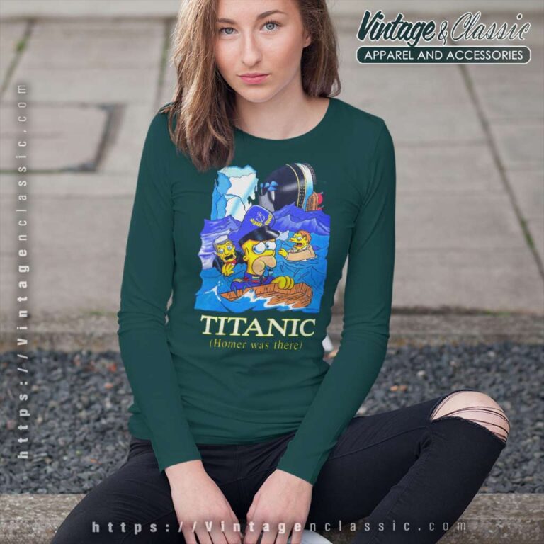 1998 The Simpsons Titanic Oceangate Film Long Sleeve Tee 1998 The Simpsons Titanic Oceangate Film Long Sleeve Tee