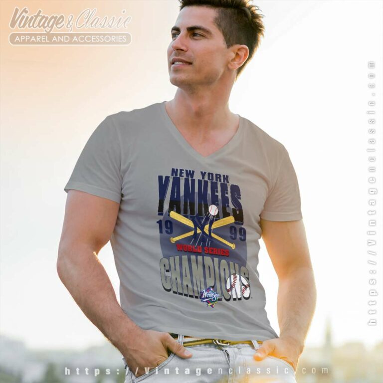 1999 New York Yankees World Series Champion V Neck TShirt 1999 New York Yankees World Series Champion V Neck TShirt