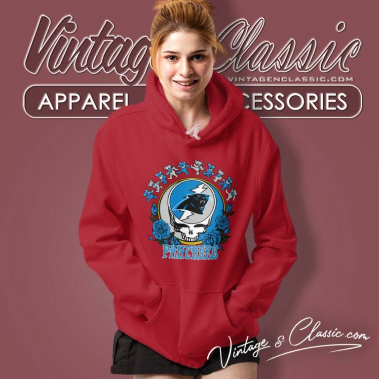 Carolina Panthers Grateful Dead Roses Dancing Bears Hoodie Carolina Panthers Grateful Dead Roses Dancing Bears Hoodie