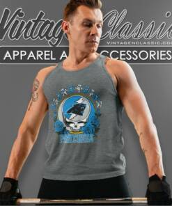 Carolina Panthers Grateful Dead Roses Dancing Bears Tank Top Racerback