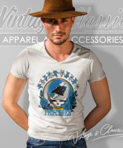 Carolina Panthers Grateful Dead Roses Dancing Bears V Neck TShirt