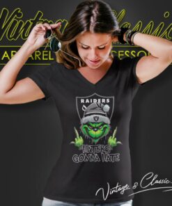 Grinch Hat Santa Las Vegas Raiders Middle Finger Haters Gonna Hate Shirt
