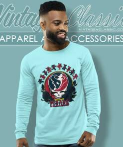 Houston Texans Grateful Dead Roses Dancing Bears Long Sleeve Tee