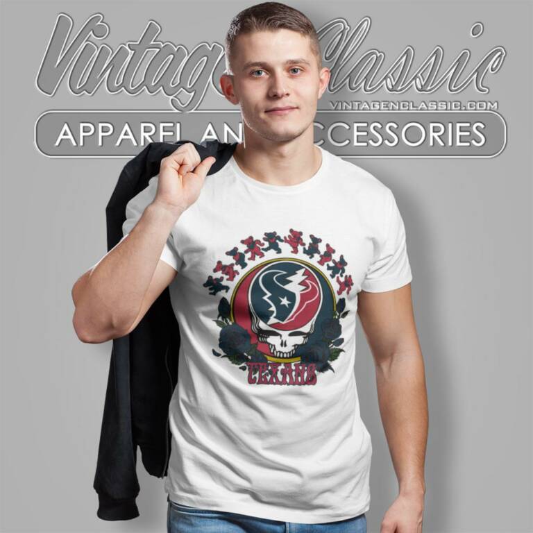 Houston Texans Grateful Dead Roses Dancing Bears T Shirt Houston Texans Grateful Dead Roses Dancing Bears T Shirt