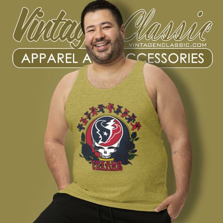 Houston Texans Grateful Dead Roses Dancing Bears Tank Top Racerback Houston Texans Grateful Dead Roses Dancing Bears Tank Top Racerback
