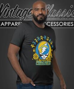 1Los Angeles Chargers Grateful Dead Roses Dancing Bears T Shirt