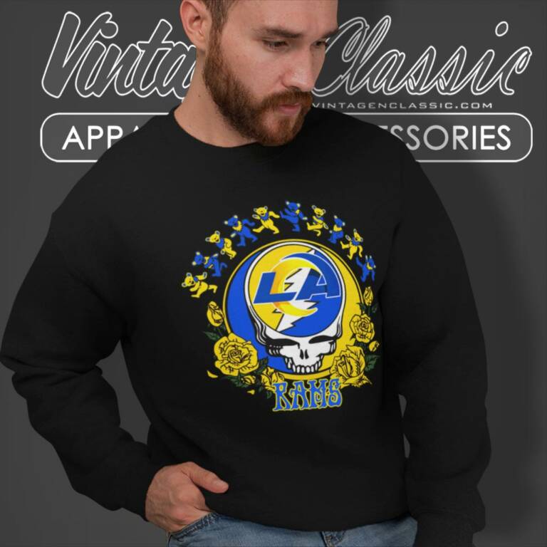 Los Angeles Rams Grateful Dead Roses Dancing Bears Sweatshirt Los Angeles Rams Grateful Dead Roses Dancing Bears Sweatshirt