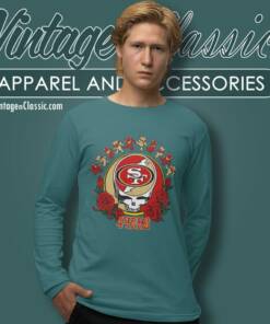 1San Francisco 49ers Grateful Dead Roses Dancing Bears Long Sleeve Tee