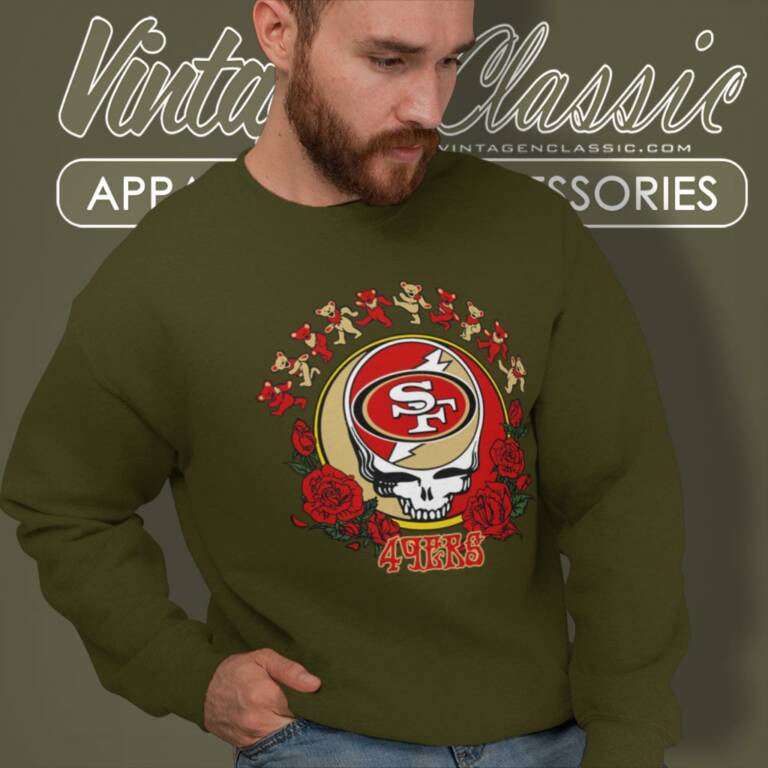 1San Francisco 49ers Grateful Dead Roses Dancing Bears Sweatshirt 1San Francisco 49ers Grateful Dead Roses Dancing Bears Sweatshirt