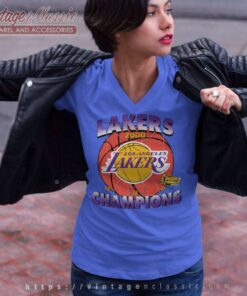 2000 Nba Finals Champions Lakers V Neck TShirt