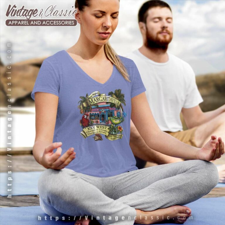 2004 Jimmy Buffett Margaritaville 20th Anniversary V Neck TShirt 2004 Jimmy Buffett Margaritaville 20th Anniversary V Neck TShirt