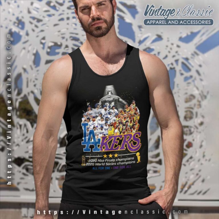 2020 Los Angeles Dodgers And Lakers All Team Tank Top Racerback 2020 Los Angeles Dodgers And Lakers All Team Tank Top Racerback