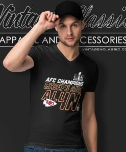 2023 Afc Champions Chiefs Are All In Shirt Travis Kelce V Neck TShirt