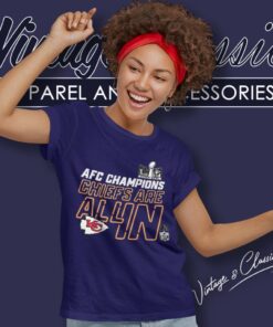 2023 Afc Champions Chiefs Are All In Shirt Travis Kelce Women TShirt
