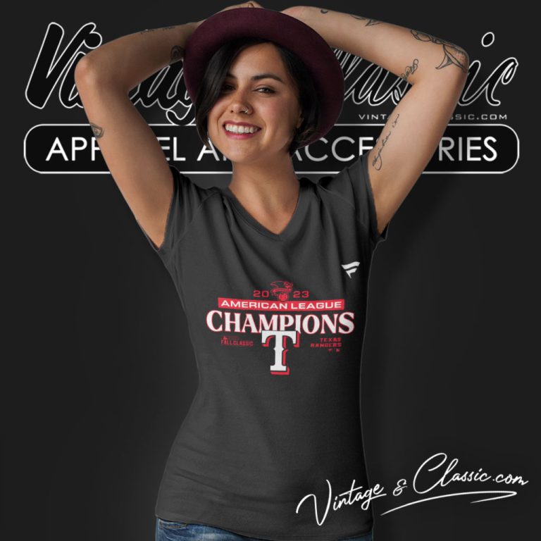 2023 American League Texas Rangers Champions V Neck TShirt 2023 American League Texas Rangers Champions V Neck TShirt