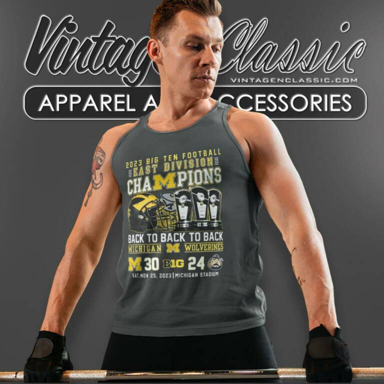 2023 Big Ten Football Champions Back 2 Back 2 Back Michigan Wolverines Tank Top Racerback 2023 Big Ten Football Champions Back 2 Back 2 Back Michigan Wolverines Tank Top Racerback