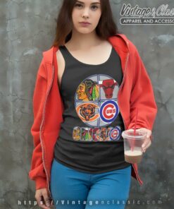2023 Chicago Team Sport Chicago Bulls Chicago Blackhawks Chicago Bears Chicago Cubs Tank Top Racerback