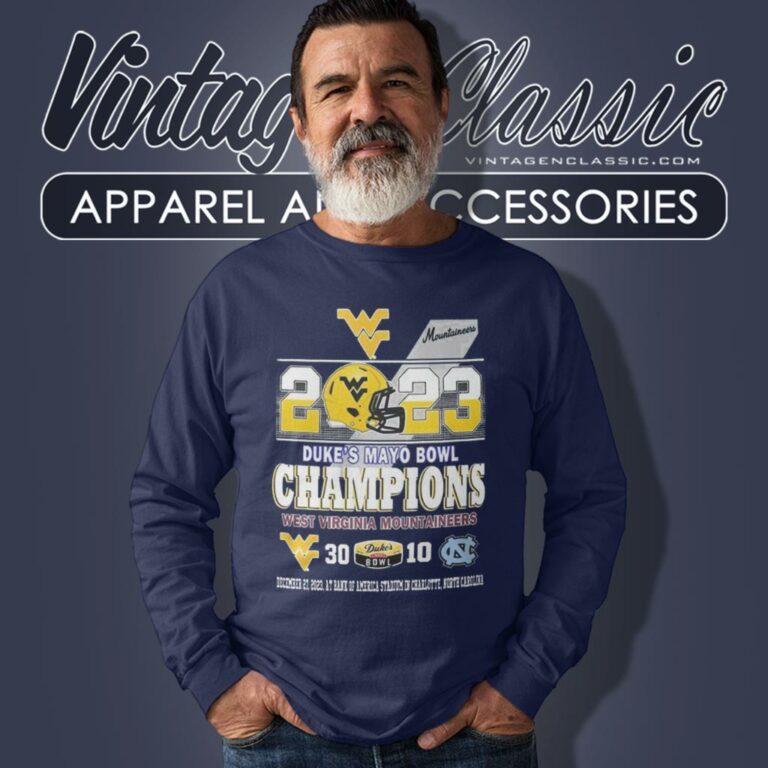 2023 Dukes Mayo Bowl Champions West Virginia Mountaineers 30 10 North Carolina Football Long Sleeve Tee 2023 Dukes Mayo Bowl Champions West Virginia Mountaineers 30 10 North Carolina Football Long Sleeve Tee