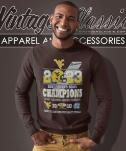 2023 Dukes Mayo Bowl Champions West Virginia Mountaineers 30 10 North Carolina Football Sweatshirt