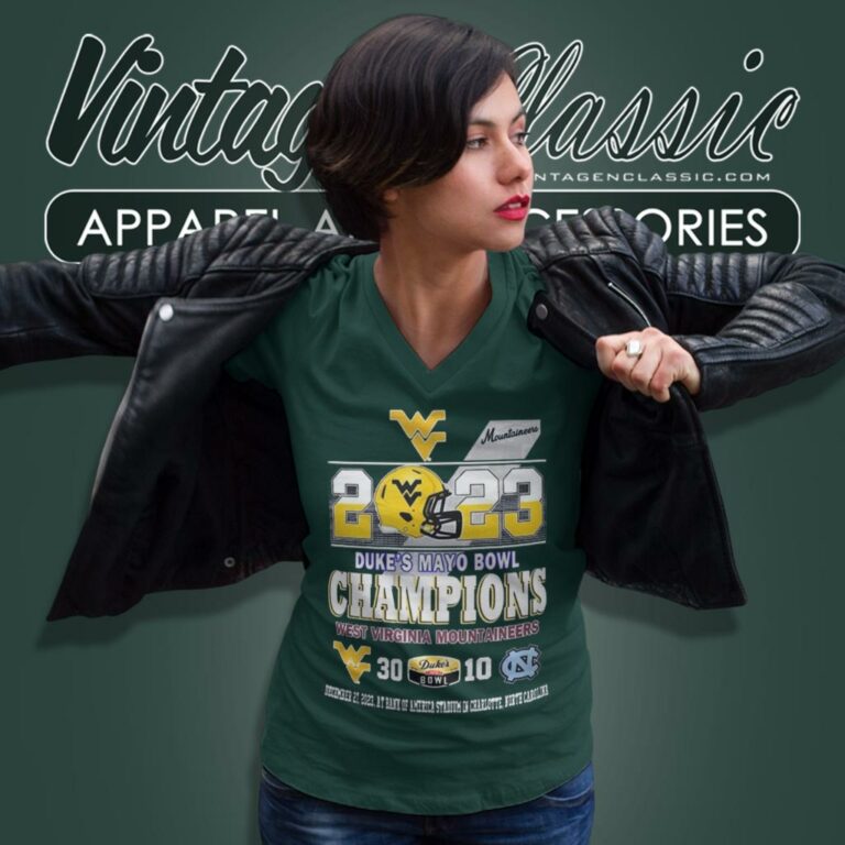 2023 Dukes Mayo Bowl Champions West Virginia Mountaineers 30 10 North Carolina Football V Neck TShirt 2023 Dukes Mayo Bowl Champions West Virginia Mountaineers 30 10 North Carolina Football V Neck TShirt