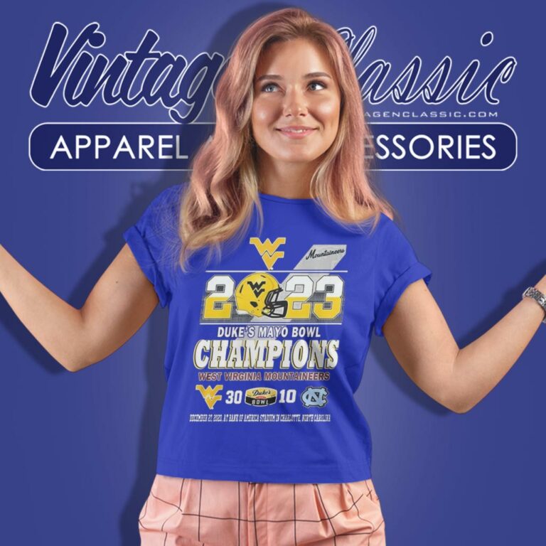 2023 Dukes Mayo Bowl Champions West Virginia Mountaineers 30 10 North Carolina Football Women T Shirt 2023 Dukes Mayo Bowl Champions West Virginia Mountaineers 30 10 North Carolina Football Women T Shirt